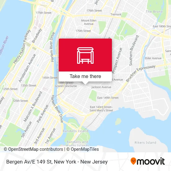 Bergen Av/E 149 St map