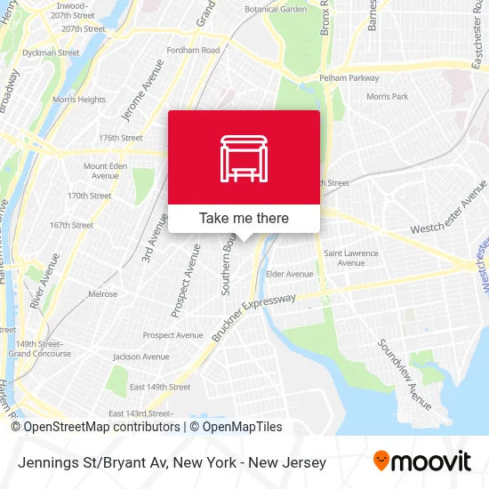 Jennings St/Bryant Av map