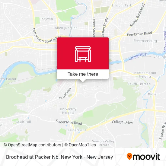 Brodhead at Packer Nb map