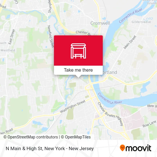 N Main & High St map