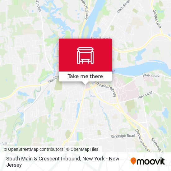 South Main & Crescent Inbound map