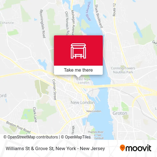 Williams St & Grove St map