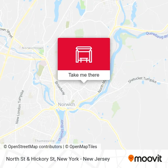 North St & Hickory St map