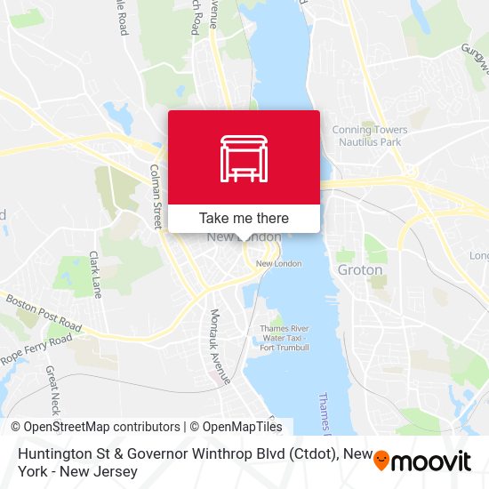 Huntington St & Governor Winthrop Blvd (Ctdot) map
