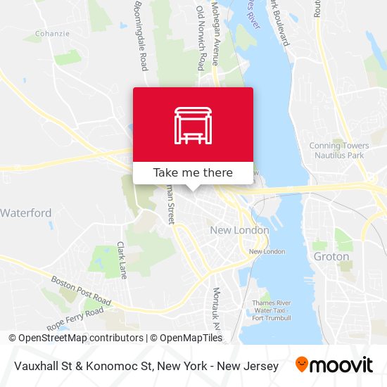 Vauxhall St & Konomoc St map