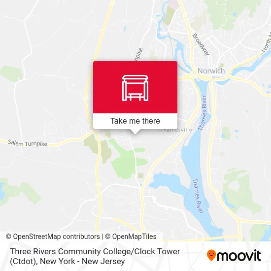 Three Rivers Community College / Clock Tower (Ctdot) map