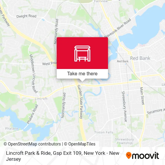 Lincroft Park & Ride, Gsp Exit 109 map