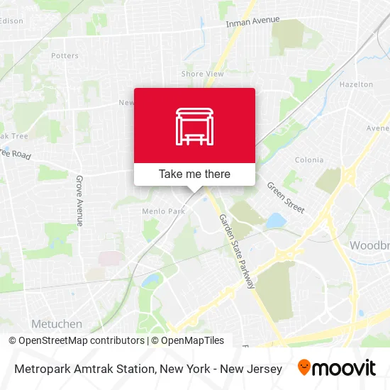 Metropark Amtrak Station map