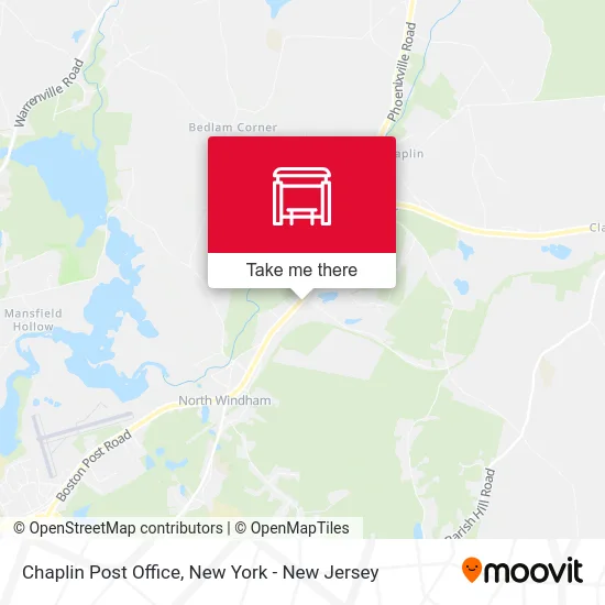 Chaplin Post Office map