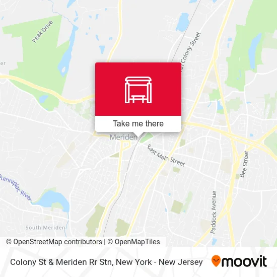 Colony St & Meriden Rr Stn map