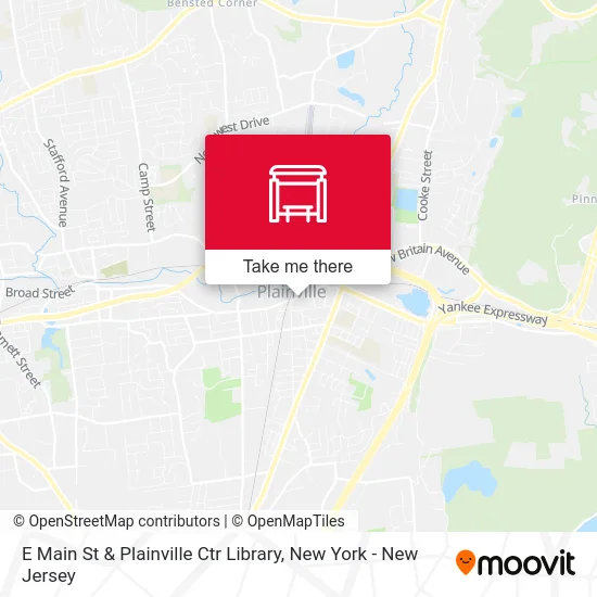 E Main St & Plainville Ctr Library map