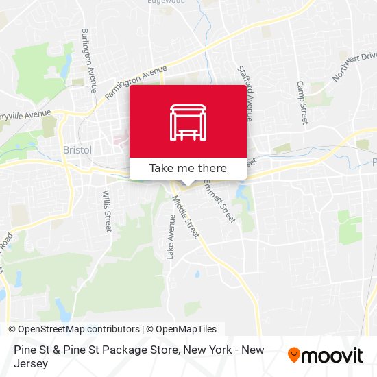 Pine St & Pine St Package Store map