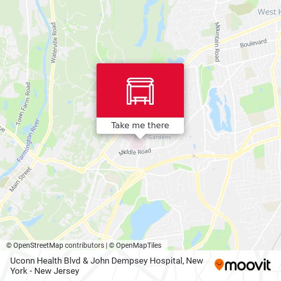 Mapa de Uconn Health Blvd &  John Dempsey Hospital