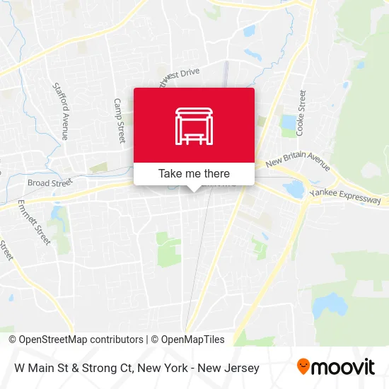 W Main St & Strong Ct map