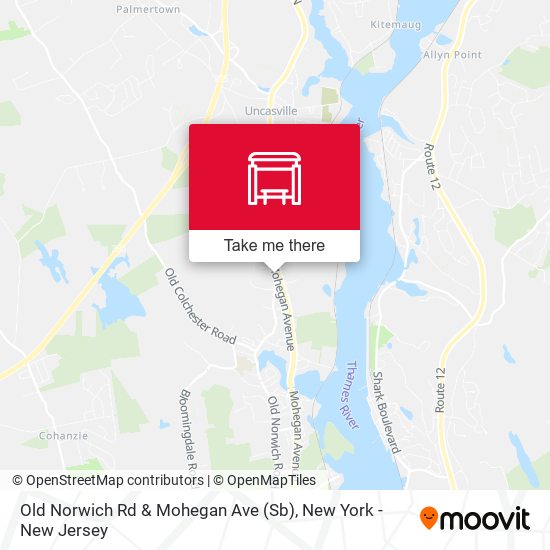 Old Norwich Rd & Mohegan Ave (Sb) map