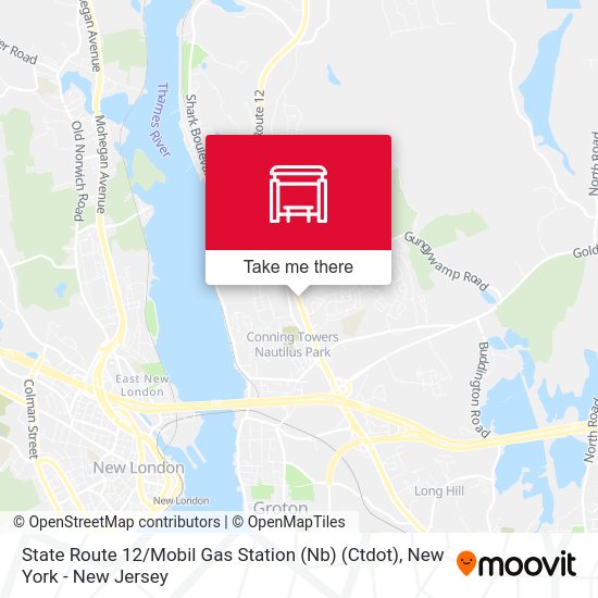 State Route 12 / Mobil Gas Station (Nb) (Ctdot) map