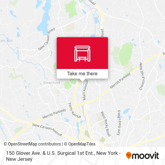 150 Glover Ave. & U.S. Surgical 1st Ent. map