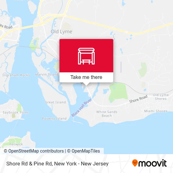 Shore Rd & Pine Rd map