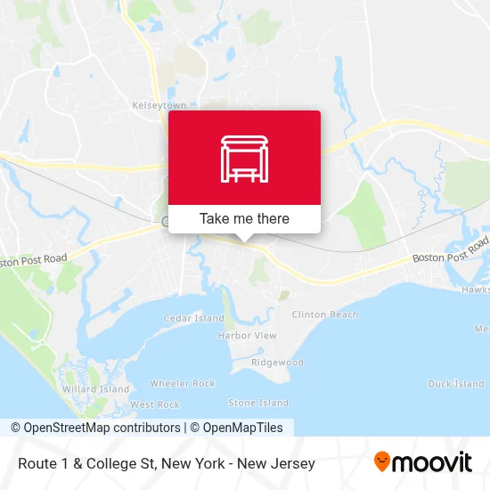 Route 1 & College St map