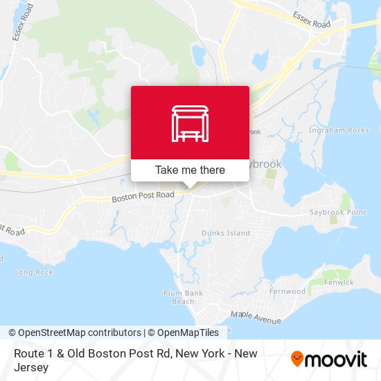 Route 1 & Old Boston Post Rd map