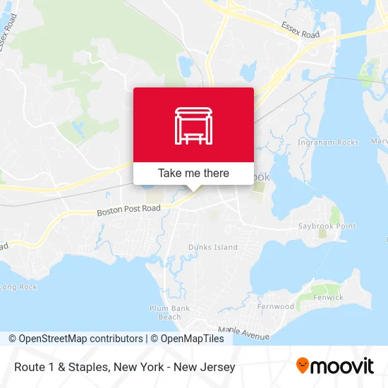 Route 1 & Staples map