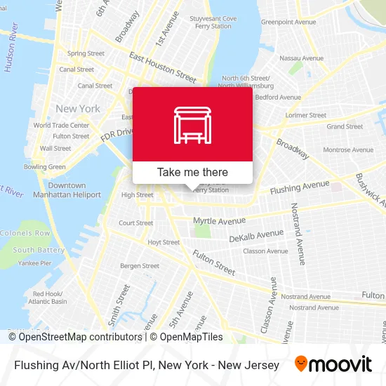 Flushing Av/North Elliot Pl map