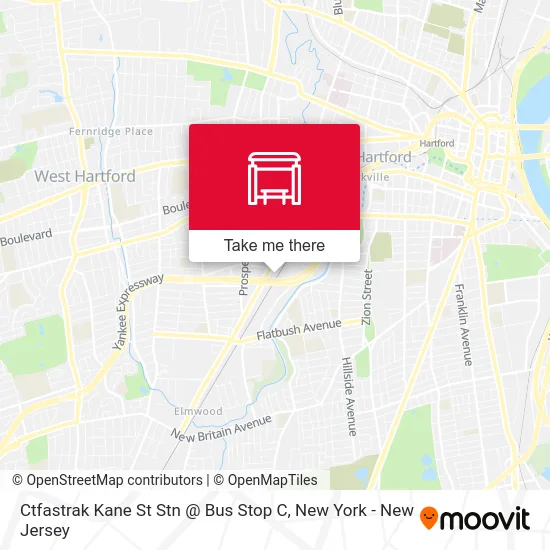 Ctfastrak Kane St Stn @ Bus Stop C map