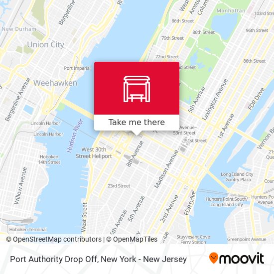 Port Authority Drop Off map