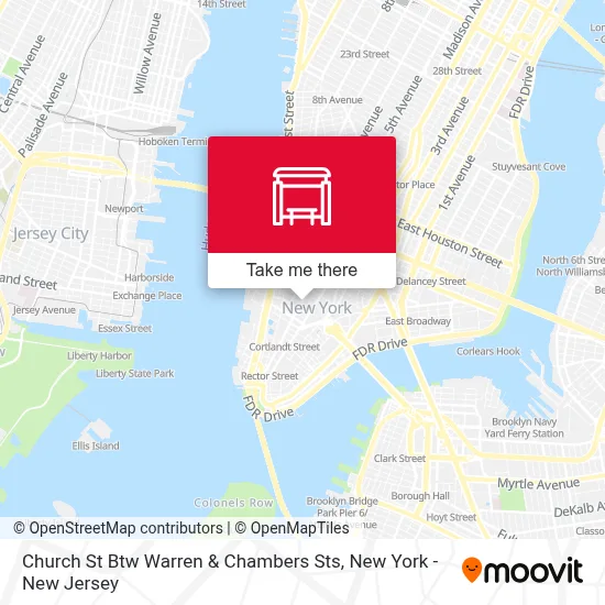 Church St Btw Warren & Chambers Sts map