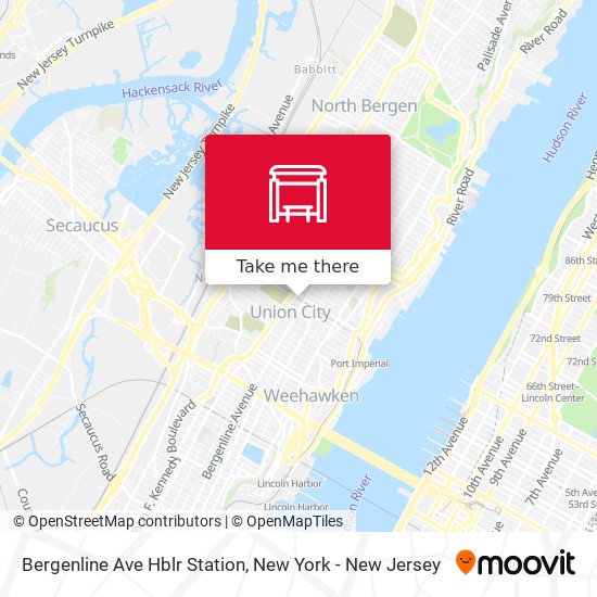 Bergenline Ave Hblr Station map