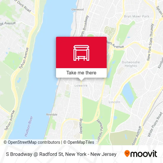S Broadway @ Radford St map