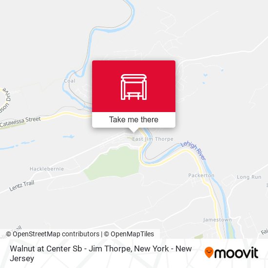 Walnut at Center Sb - Jim Thorpe map