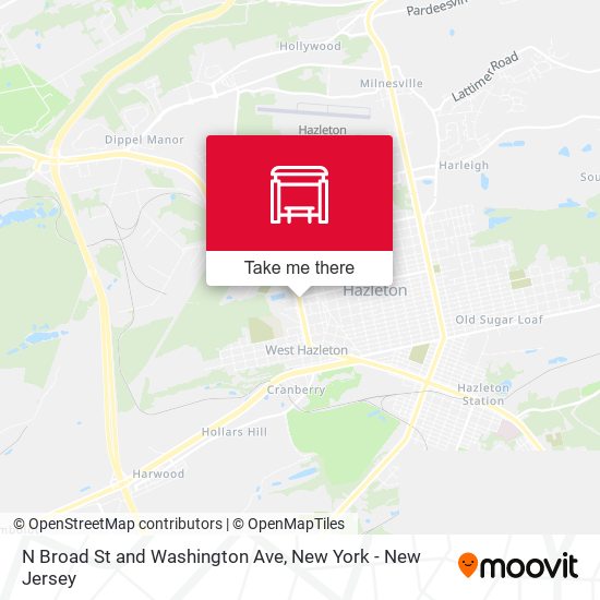 N Broad St and Washington Ave map