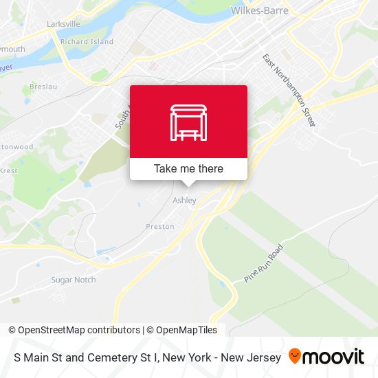 S Main St and Cemetery St I map