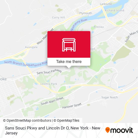 Sans Souci Pkwy and Lincoln Dr O map
