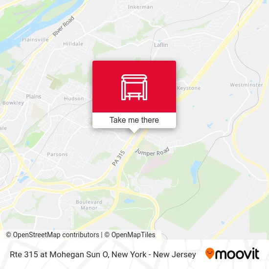 Rte 315 at Mohegan Sun O map