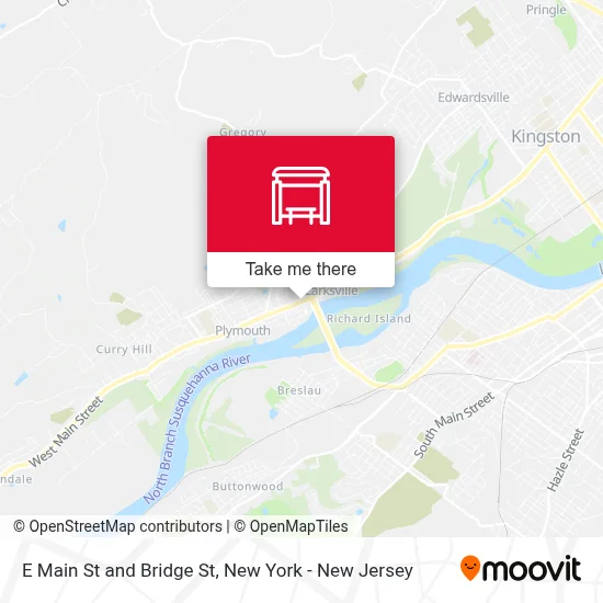 E Main St and Bridge St map