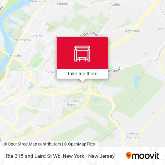 Rte 315 and Laird St Wb map