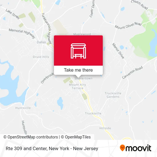 Rte 309 and Center map