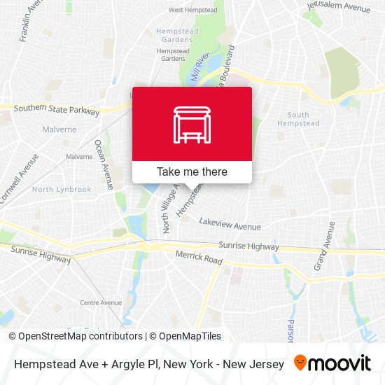 Hempstead Ave + Argyle Pl map