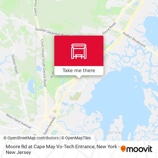 Moore Rd at Cape May Vo-Tech Entrance map