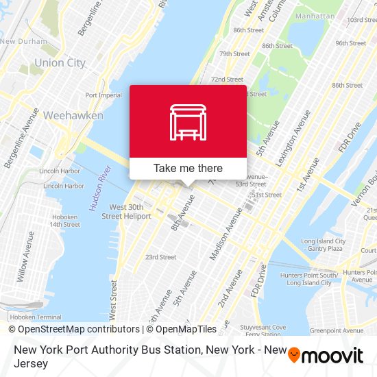 New York Port Authority Bus Station map