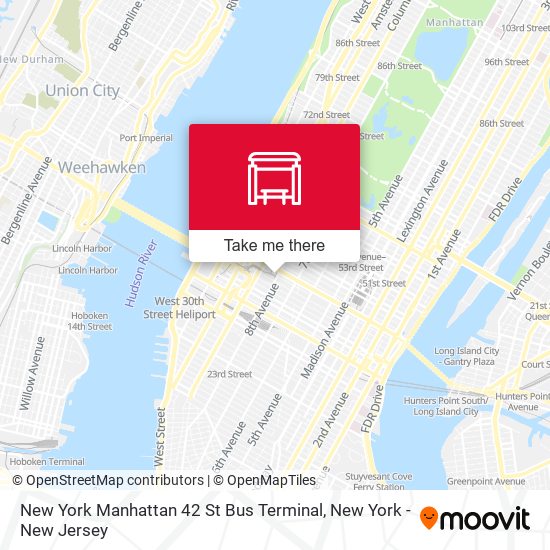 Mapa de New York Manhattan 42 St Bus Terminal