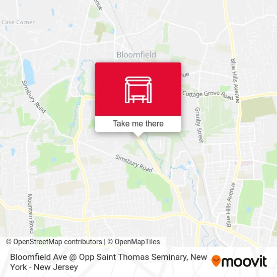 Bloomfield Ave @ Opp Saint Thomas Seminary map