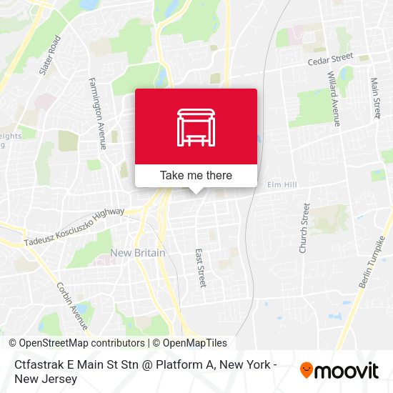 Ctfastrak E Main St Stn @ Platform A map