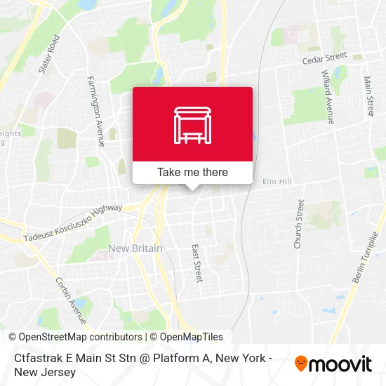 Ctfastrak E Main St Stn @ Platform A map