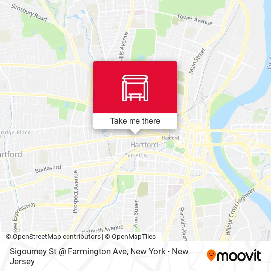 Mapa de Sigourney St @ Farmington Ave