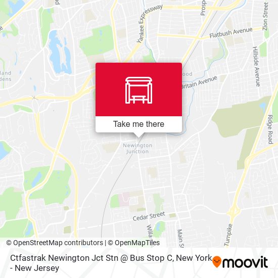 Ctfastrak Newington Jct Stn @ Bus Stop C map