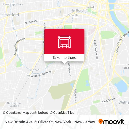 Mapa de New Britain Ave @ Oliver St