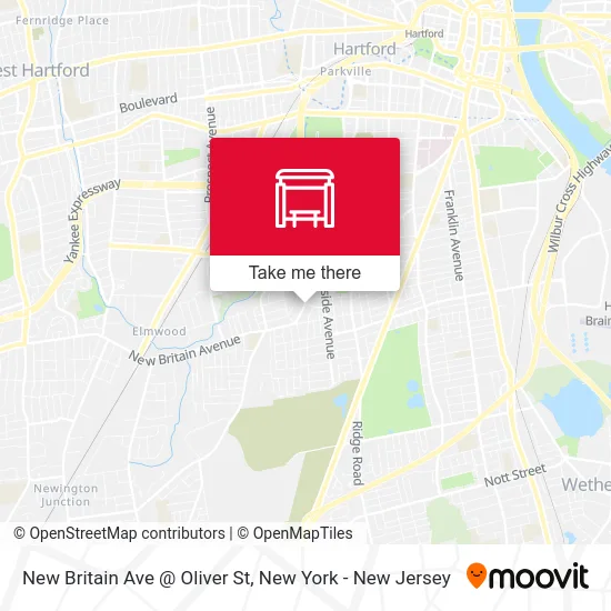 New Britain Ave @ Oliver St map